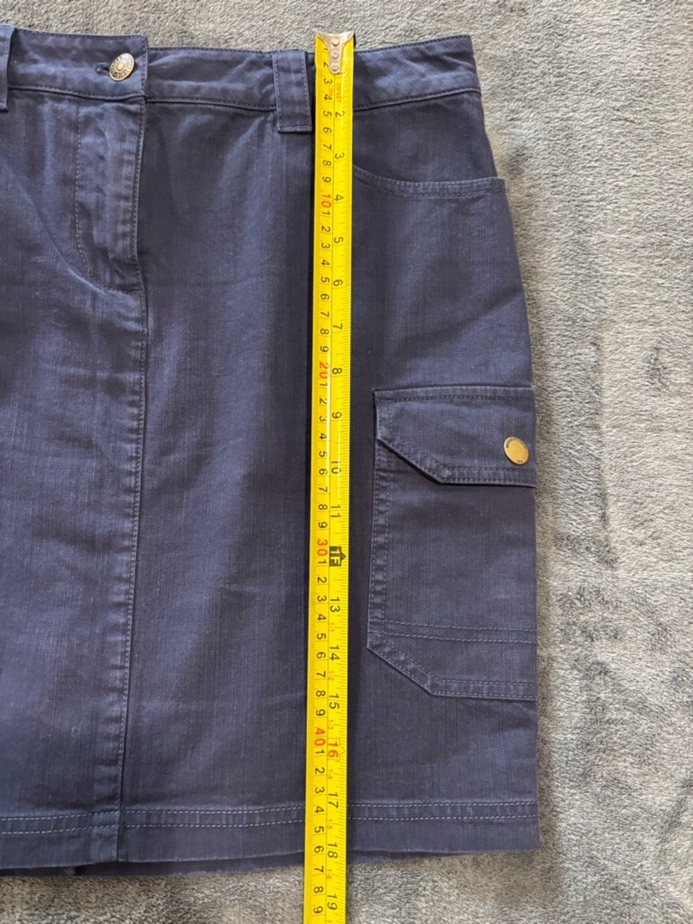 Brooks Brothers Navy Denim Mini Skirt with Gold Buttons Women's Size 8 - Picture 7 of 8